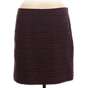 LOFT Outlet Tweed Skirt Black Red Pink Purple Side Zip Career‎ Mini Women's 10